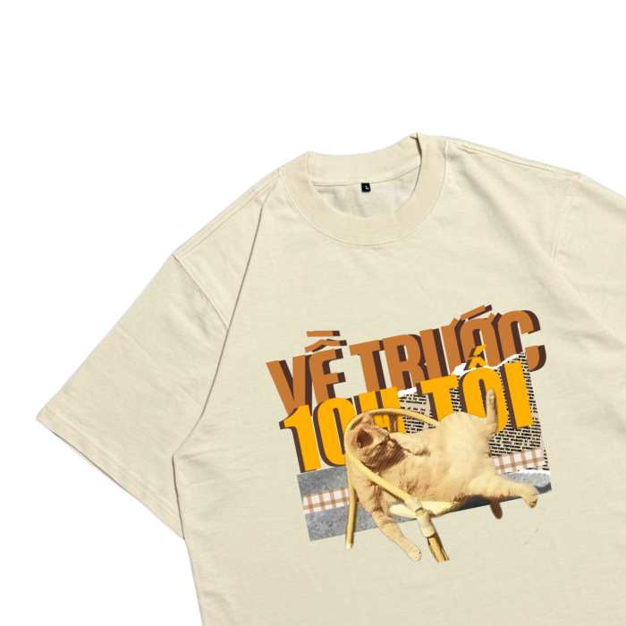 Áo Local Brand Txeir - Áo Thun Oversize Unisex – "VỀ TRƯỚC 10H TỐI"