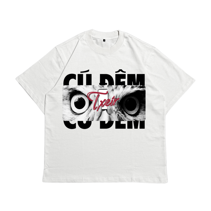 Áo Local Brand Txeir - Áo Thun Oversize Unisex – "CÚ ĐÊM"