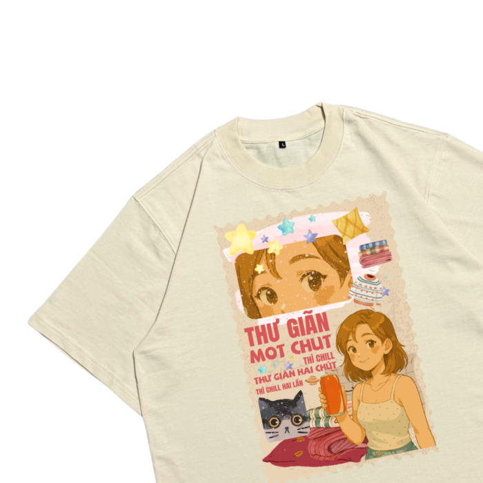 Áo Local Brand Txeir - Áo Thun Oversize Unisex - “THƯ GIÃN MỘT CHÚT”