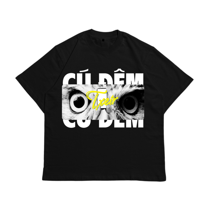 Áo Local Brand Txeir - Áo Thun Oversize Unisex – "CÚ ĐÊM"