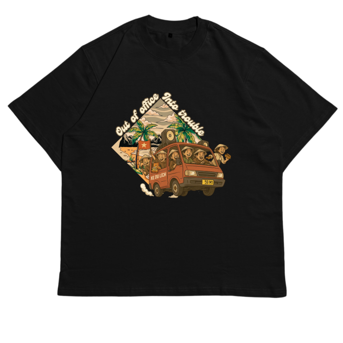 DL10 | Áo Thun Oversize Cotton TXEIR – "Out of Office" Tee
