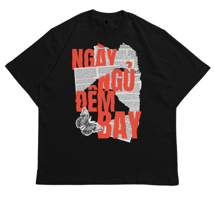 GHT02 | Áo Thun Oversize Cotton Premium Tee – "NGỦ NGÀY BAY ĐÊM" | TXEIR