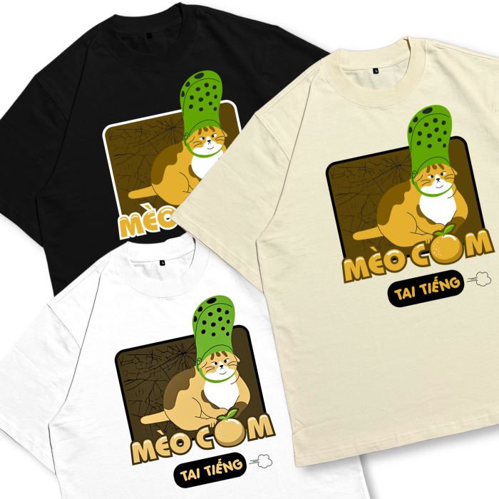 CAT08 | Áo Thun Oversize Cotton TXEIR – M.E.O.W Vibe Artist Edition