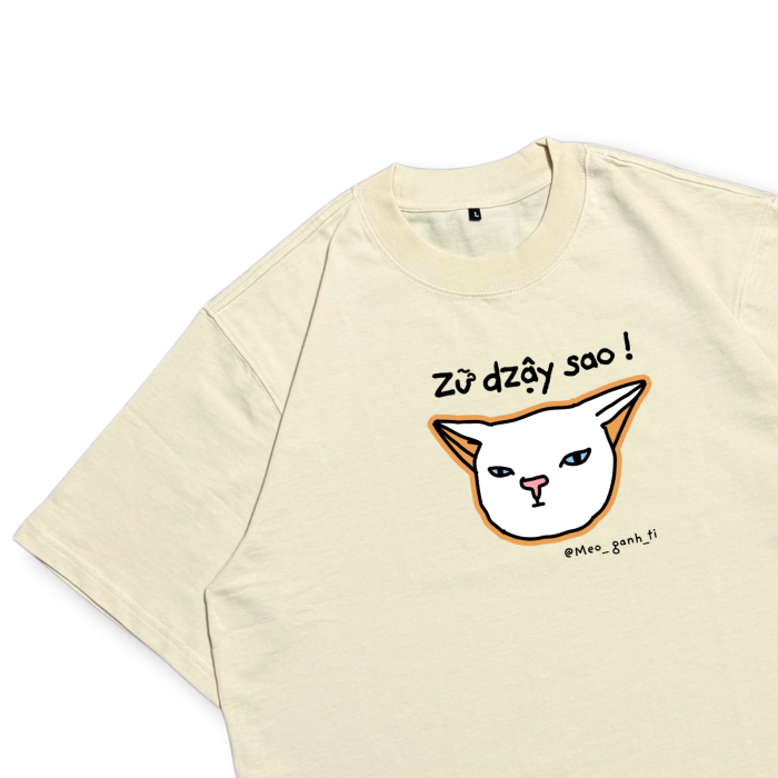 CAT05 | Áo Thun Oversize Cotton TXEIR – M.E.O.W Vibe Artist Edition