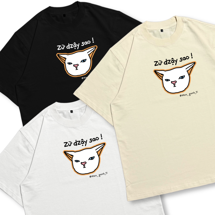 CAT05 | Áo Thun Oversize Cotton TXEIR – M.E.O.W Vibe Artist Edition
