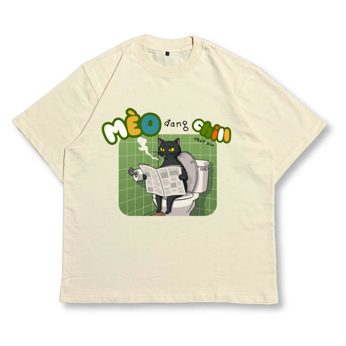CAT04 | Áo Thun Oversize Cotton TXEIR – M.E.O.W Vibe Artist Edition