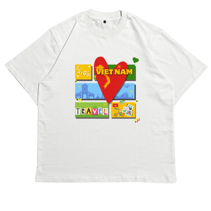 DL02 | Áo Thun Oversize Cotton TXEIR – "Việt Nam Travel" Tee