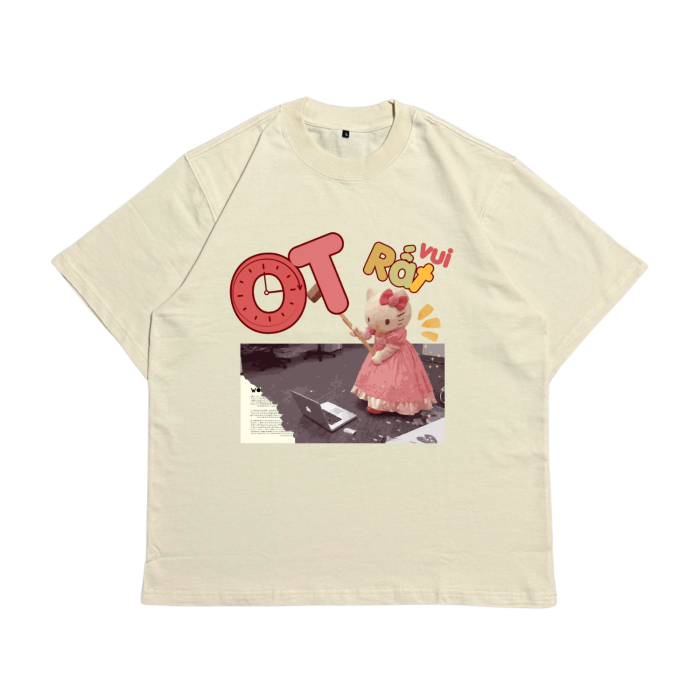Áo Local Brand Txeir - Áo Thun Oversize Unisex - “OT RẤT VUI”