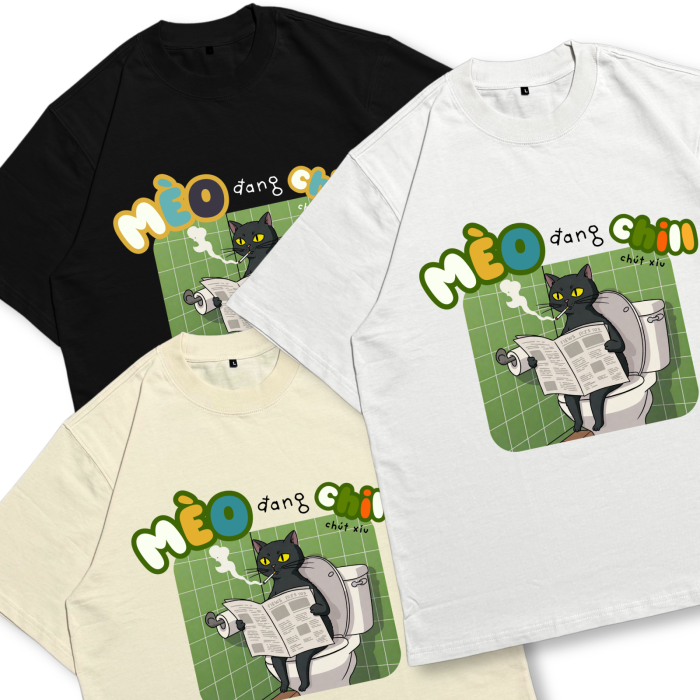 CAT04 | Áo Thun Oversize Cotton TXEIR – M.E.O.W Vibe Artist Edition