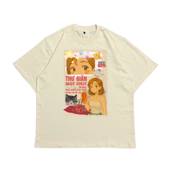 Áo Local Brand Txeir - Áo Thun Oversize Unisex - “THƯ GIÃN MỘT CHÚT”