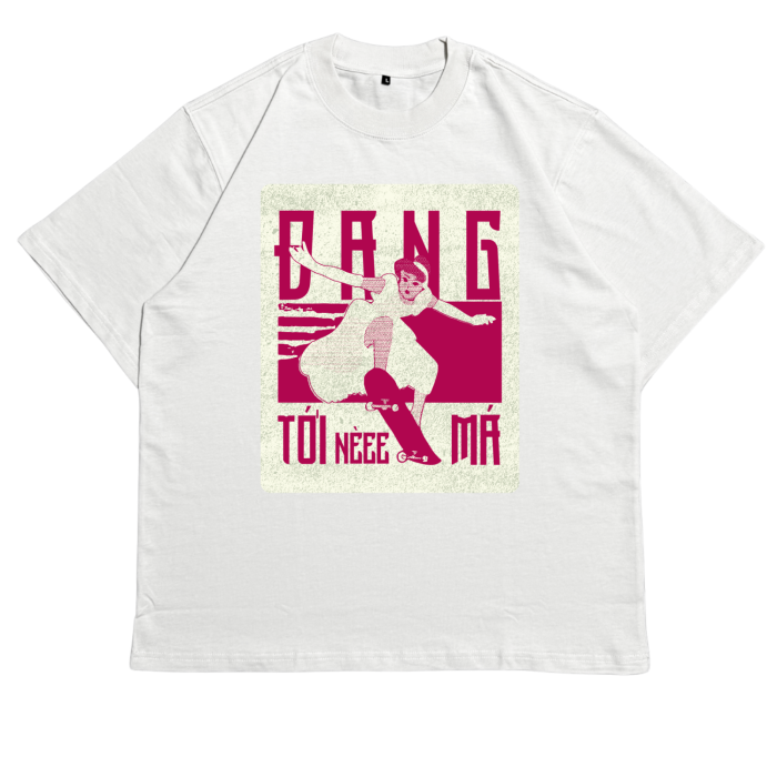GHT08 | Áo Thun Oversize Cotton Premium Tee – "ĐANG TỚI NÈ" | TXEIR