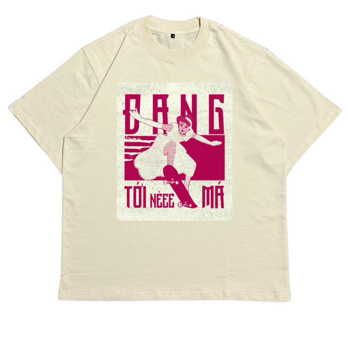 GHT08 | Áo Thun Oversize Cotton Premium Tee – "ĐANG TỚI NÈ" | TXEIR
