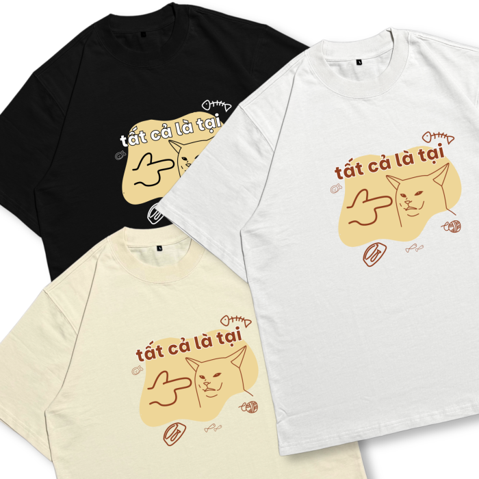 CAT02 | Áo Thun Oversize Cotton TXEIR – M.E.O.W Vibe Artist Edition