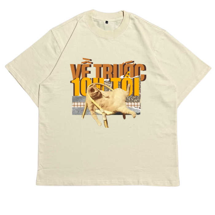 GHT10 | Áo Thun Oversize Cotton Premium Tee – "VỀ TRƯỚC 10H TỐI" | TXEIR