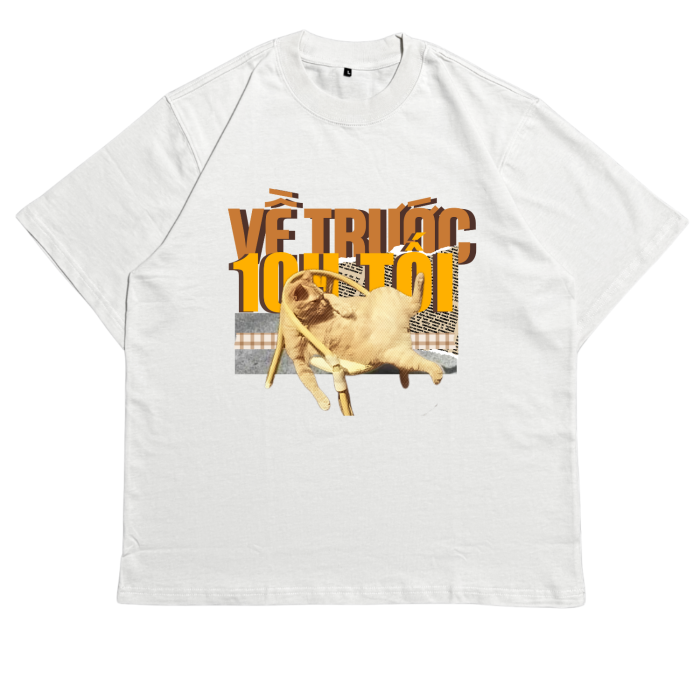 GHT10 | Áo Thun Oversize Cotton Premium Tee – "VỀ TRƯỚC 10H TỐI" | TXEIR