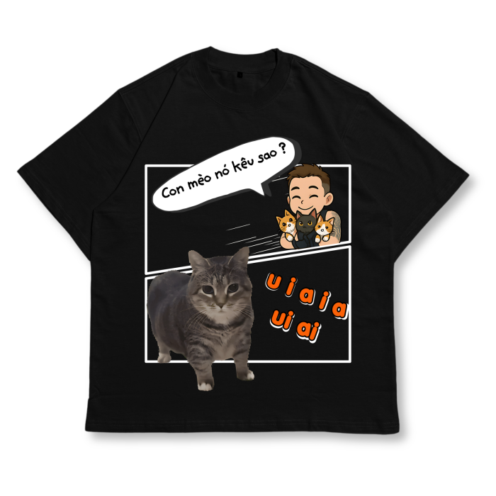 CAT01 | Áo Thun Oversize Cotton TXEIR – M.E.O.W Vibe Artist Edition