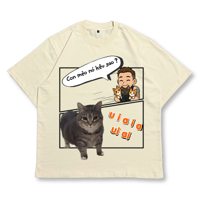 CAT01 | Áo Thun Oversize Cotton TXEIR – M.E.O.W Vibe Artist Edition