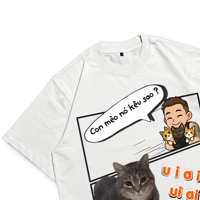CAT01 | Áo Thun Oversize Cotton TXEIR – M.E.O.W Vibe Artist Edition