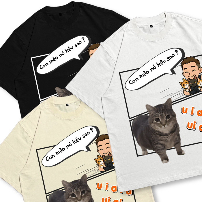 CAT01 | Áo Thun Oversize Cotton TXEIR – M.E.O.W Vibe Artist Edition