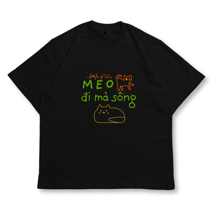 CAT12 | Áo Thun Oversize Cotton TXEIR – M.E.O.W Vibe Artist Edition