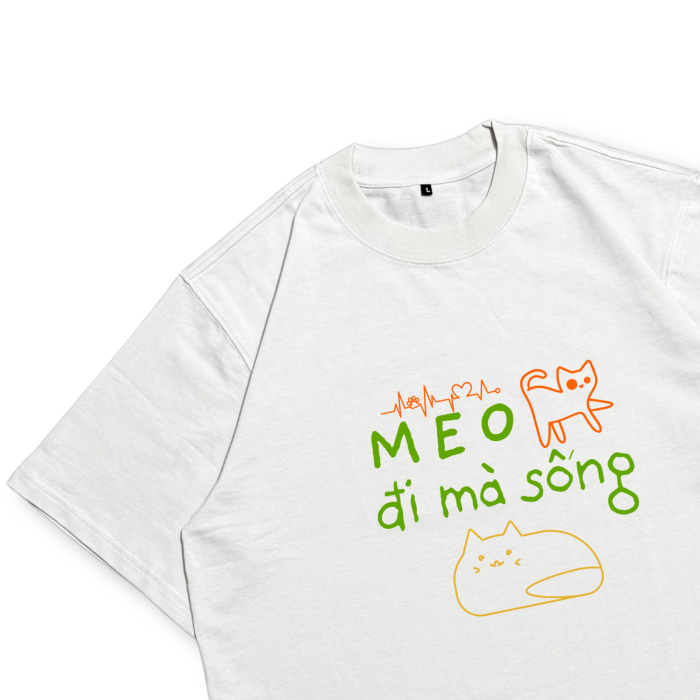 CAT12 | Áo Thun Oversize Cotton TXEIR – M.E.O.W Vibe Artist Edition