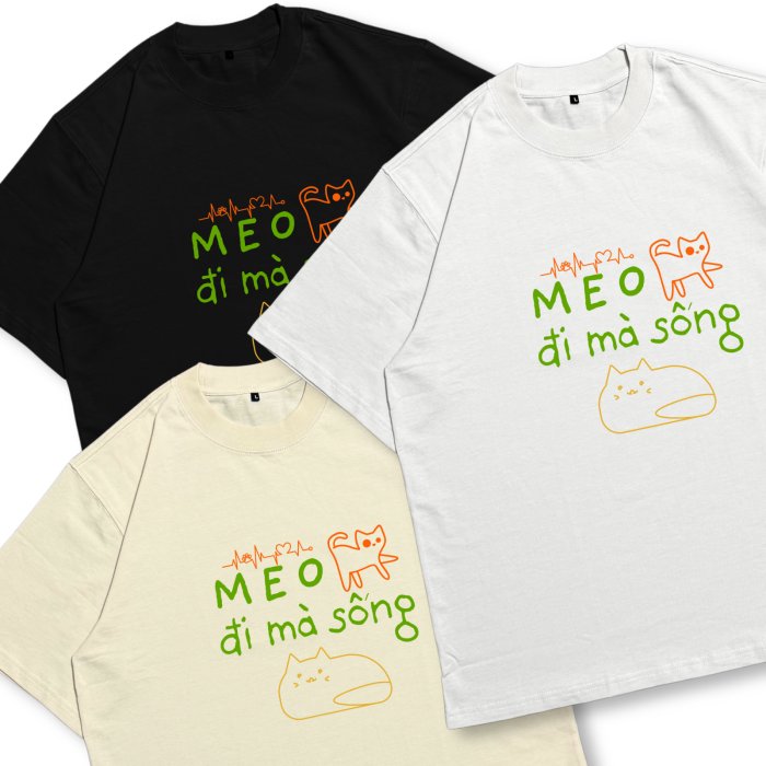 CAT12 | Áo Thun Oversize Cotton TXEIR – M.E.O.W Vibe Artist Edition