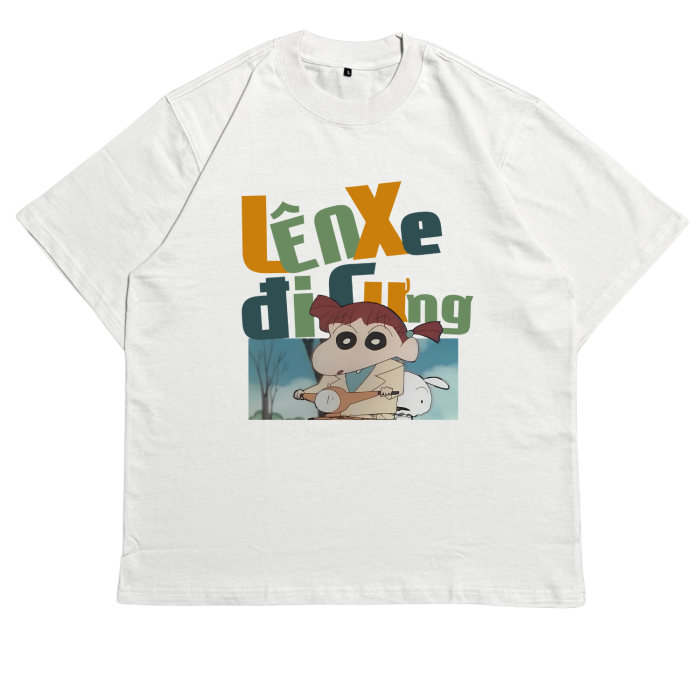 ANI04 | Áo Thun Oversize Cotton TXEIR – Lên Xe Đi Cưng