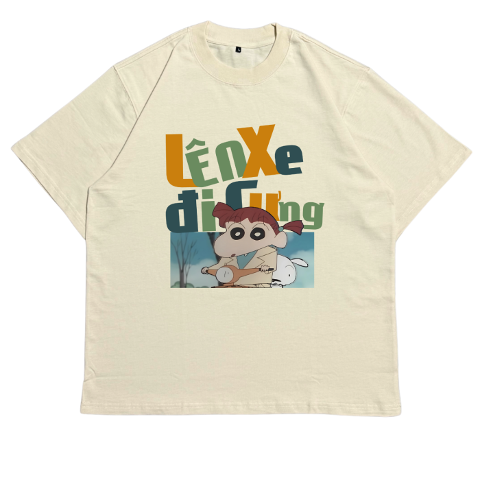 ANI04 | Áo Thun Oversize Cotton TXEIR – Lên Xe Đi Cưng