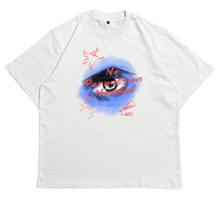 GONLY03 | Áo Thun Oversize Cotton TXEIR – No Permission Needed