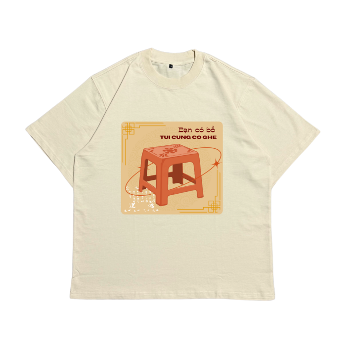 Áo Local Brand Txeir - Áo Thun Oversize Unisex - “BẠN CÓ BỒ, TUI CŨNG CÓ GHE”