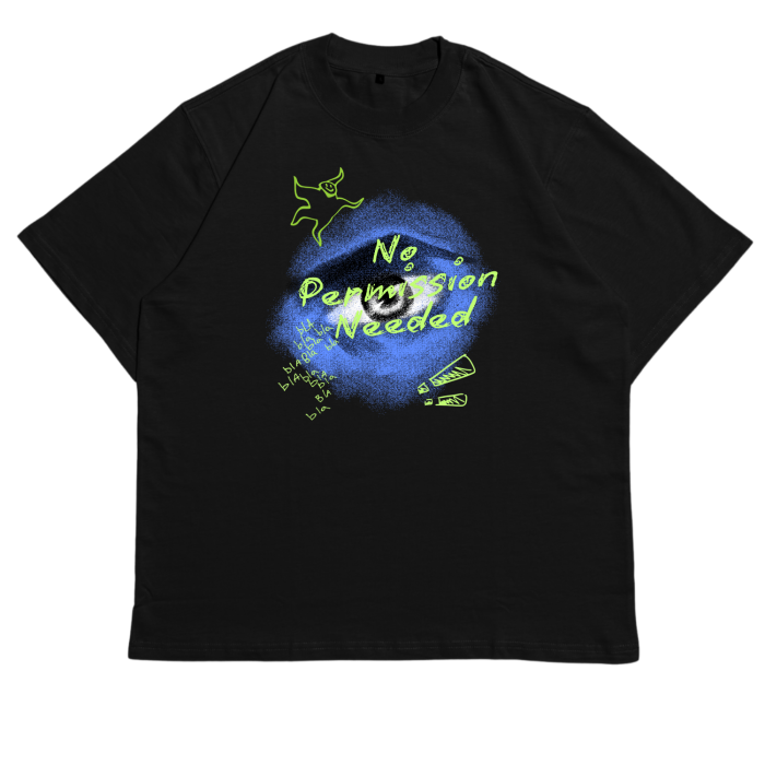 GONLY03 | Áo Thun Oversize Cotton TXEIR – No Permission Needed