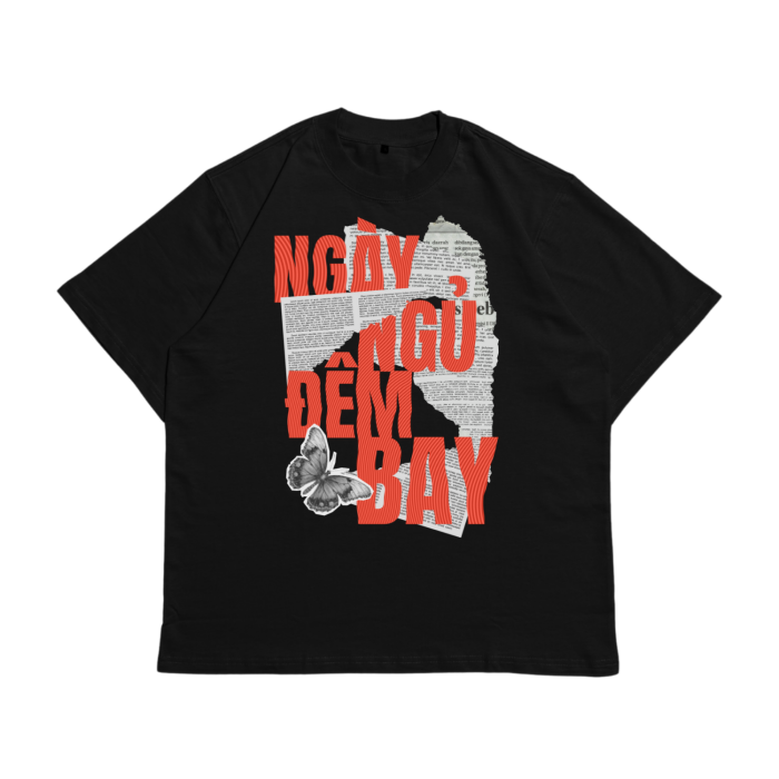 Áo Local Brand Txeir - Áo Thun Oversize Unisex - "NGỦ NGÀY BAY ĐÊM"
