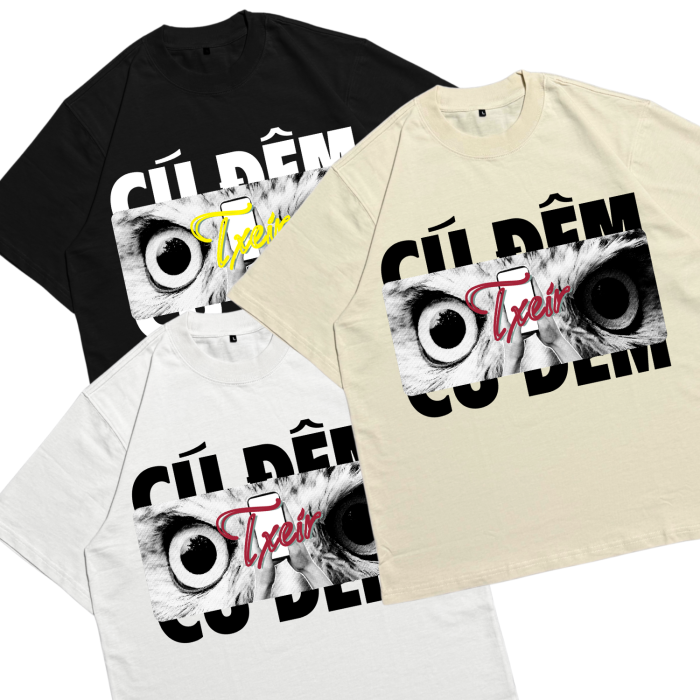 Áo Local Brand Txeir - Áo Thun Oversize Unisex – "CÚ ĐÊM"