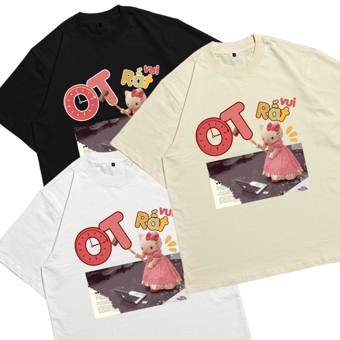 Áo Local Brand Txeir - Áo Thun Oversize Unisex - “OT RẤT VUI”
