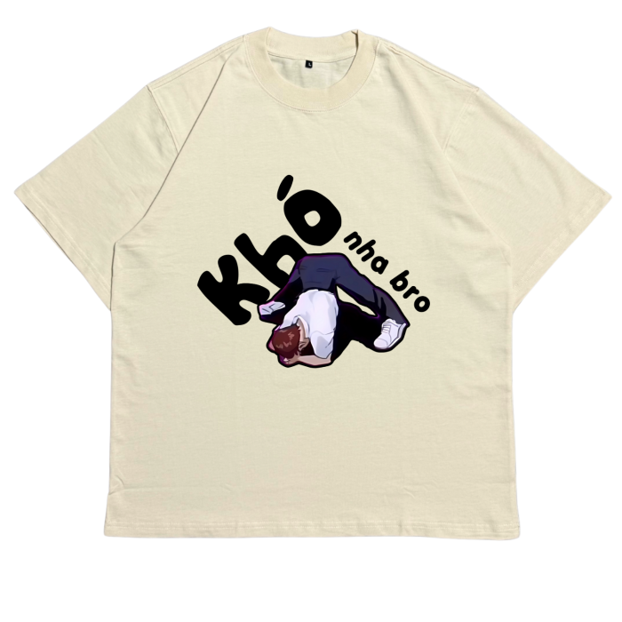 GHT16 | Áo Thun Oversize Cotton Premium - “KHÓ NHA BRO” | TXEIR
