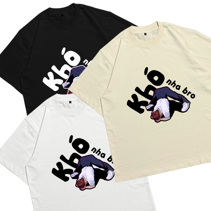 Áo Local Brand Txeir - Áo Thun Oversize Unisex - “KHÓ NHA BRO”