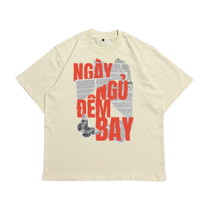 Áo Local Brand Txeir - Áo Thun Oversize Unisex - "NGỦ NGÀY BAY ĐÊM"