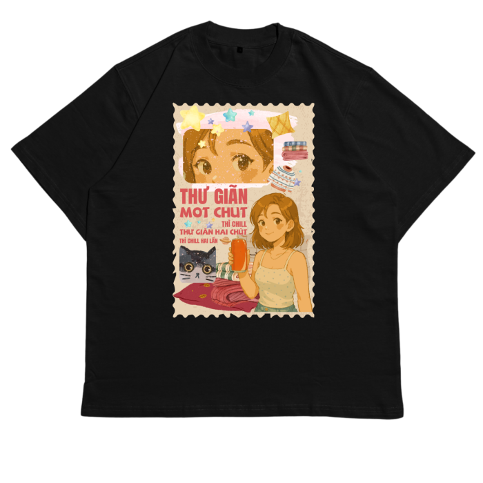 GHT17 | Áo Thun Oversize Cotton Premium - “THƯ GIÃN MỘT CHÚT” | TXEIR