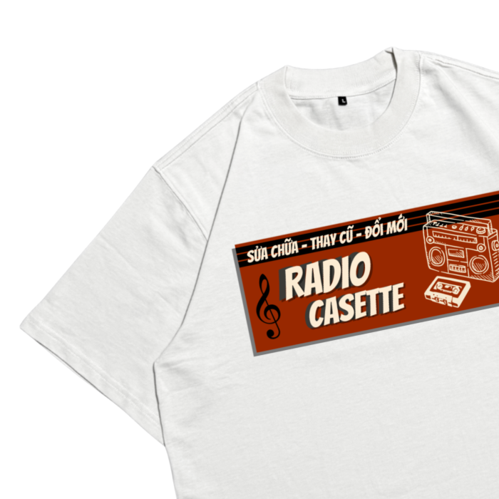 N9005 | "Radio Cassette"  –  Oversize Cotton Premium Tee